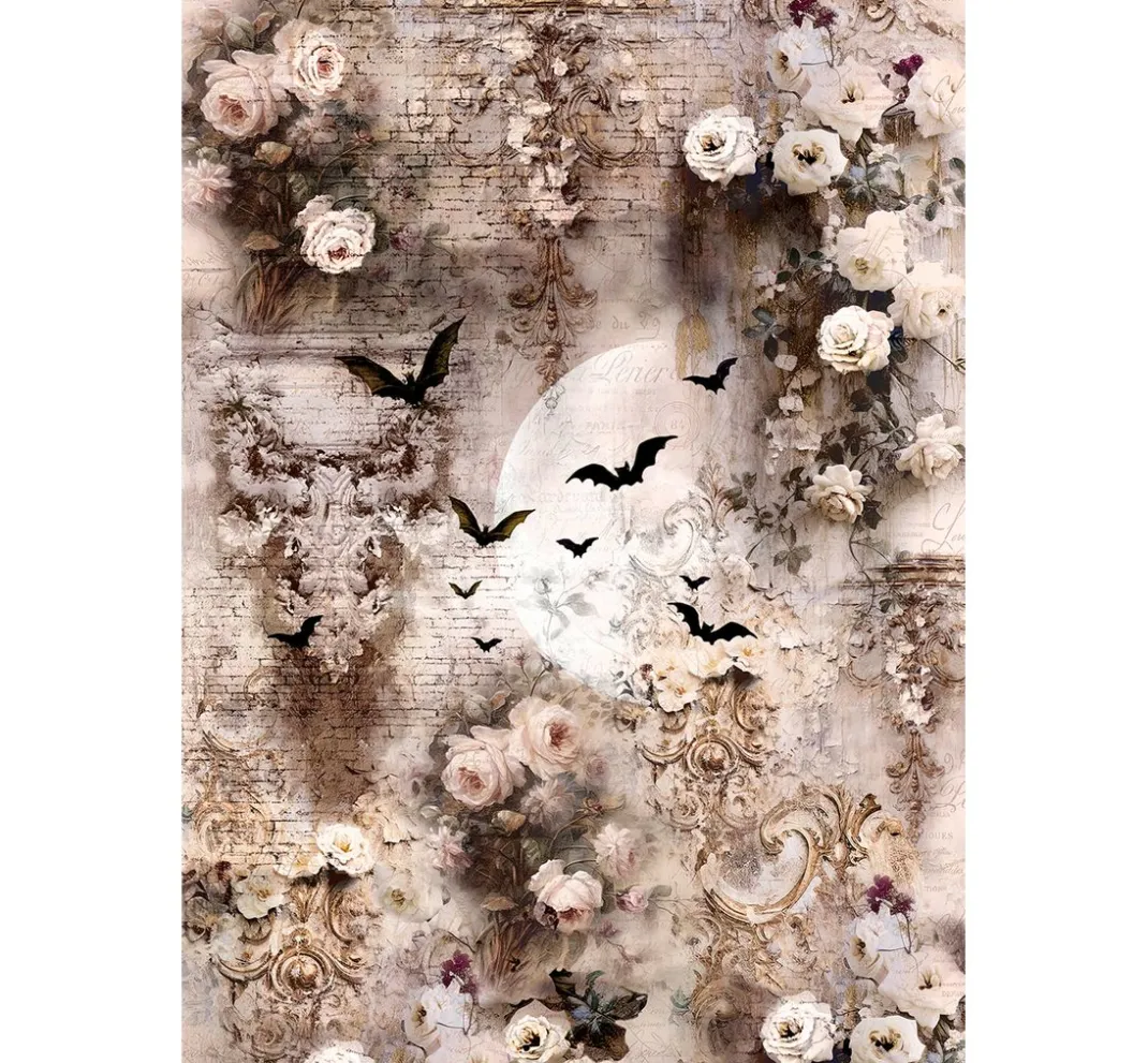 Ciao Bella Decoupage|Seidenpapier & Strohseide>Motiv-Strohseiden Sortiment "Dark Akademia", 8er-Set