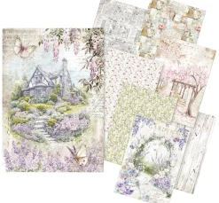 Ciao Bella Decoupage|Seidenpapier & Strohseide>Motiv-Strohseiden Sortiment "Secret Garden", 8er-Set
