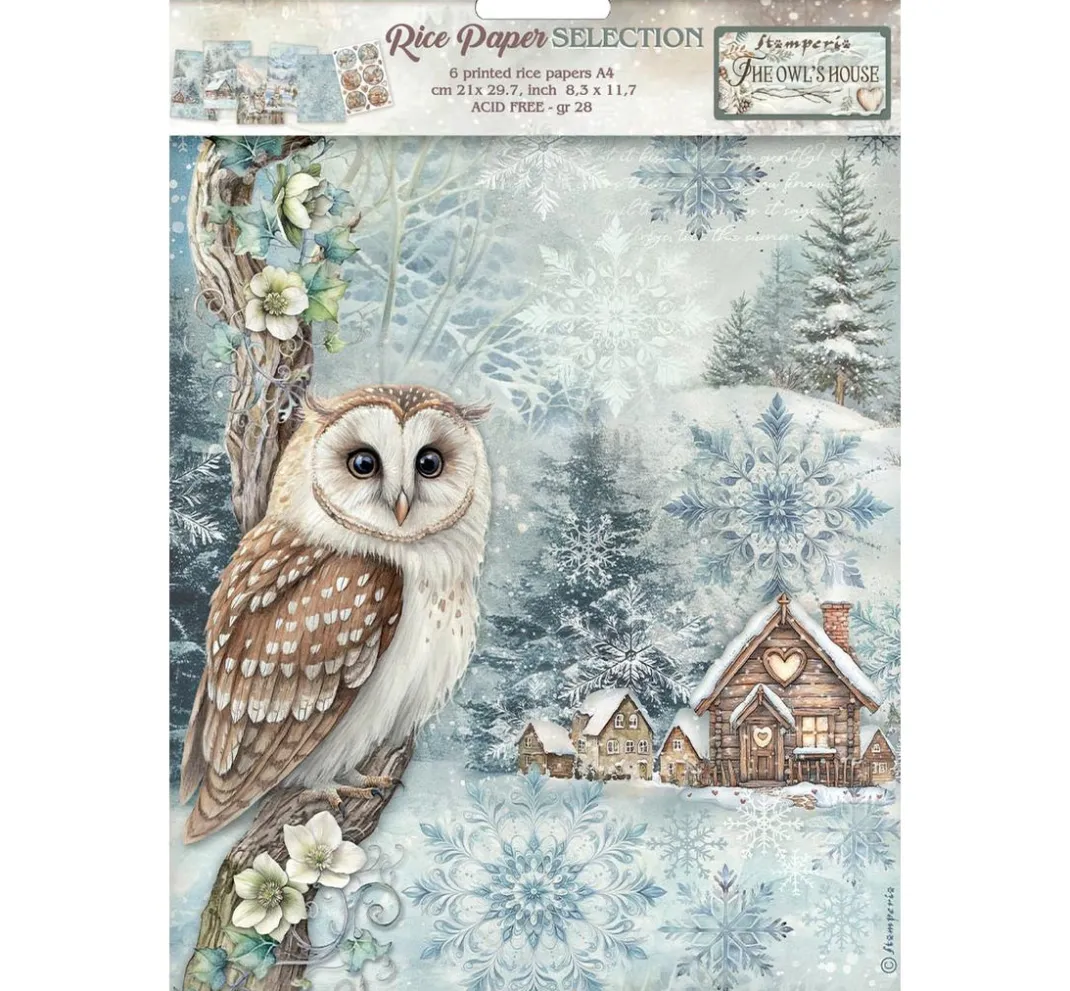 Stamperia Seidenpapier & Strohseide|Decoupage>Motiv-Strohseiden Sortiment "The Owl's House"