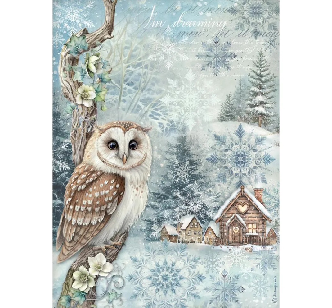 Stamperia Seidenpapier & Strohseide|Decoupage>Motiv-Strohseiden Sortiment "The Owl's House"