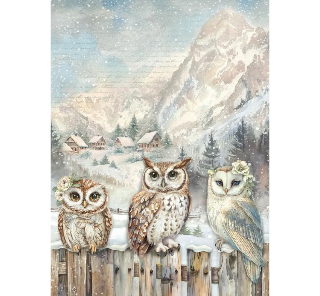 Stamperia Seidenpapier & Strohseide|Decoupage>Motiv-Strohseiden Sortiment "The Owl's House"