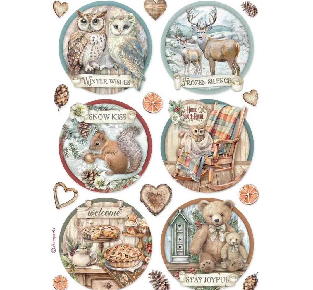 Stamperia Seidenpapier & Strohseide|Decoupage>Motiv-Strohseiden Sortiment "The Owl's House"
