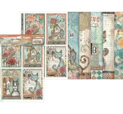Stamperia Decoupage|Seidenpapier & Strohseide>Motiv-Strohseiden Sortiment "Furry Friends"