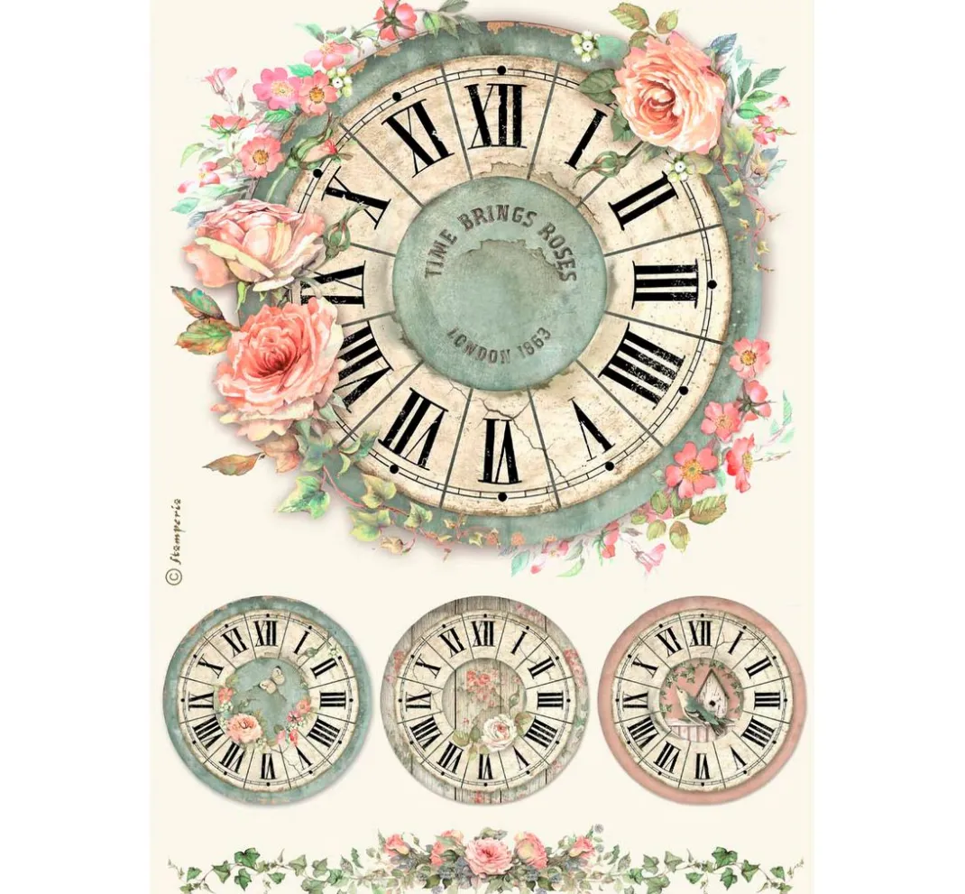 Stamperia Decoupage|Seidenpapier & Strohseide>Motiv-Strohseiden Sortiment "House of Roses", 6er-Set