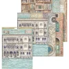 Stamperia Decoupage|Seidenpapier & Strohseide>Motiv-Strohseiden Sortiment "Venice City of Art", 6er-Set
