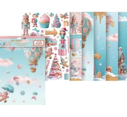 Stamperia Seidenpapier & Strohseide|Decoupage>Motiv-Strohseiden Sortiment "Candy Christmas", 6er-Set