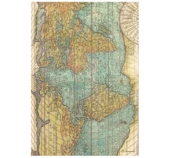 Stamperia Decoupage|Seidenpapier & Strohseide>Motiv-Strohseiden Sortiment "Around the World", 6er-Set