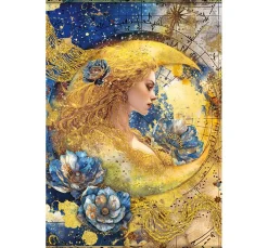 Ciao Bella Decoupage|Seidenpapier & Strohseide>Motiv-Strohseiden-Sortiment "Celestial", 4er-Set