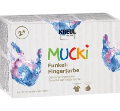 Kinder Kreul Kinder Fingerfarbe|Fingerfarbe>MUCKI Funkel-Fingerfarbe, 6er-Set
