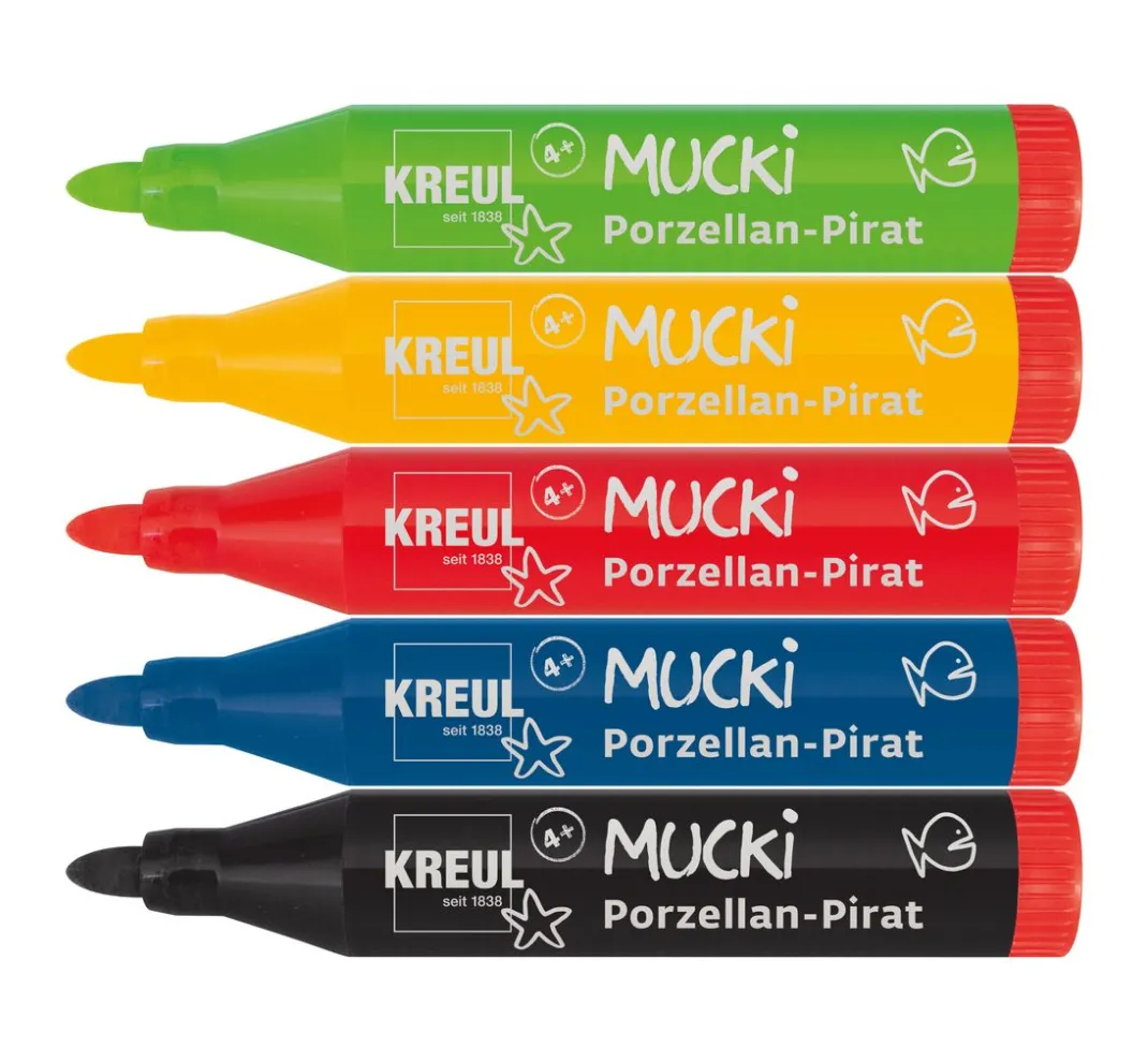 Kreul Kinder Stifte>Mucki Porzellan-Pirat, Porzellanmalstift, 5er-Set