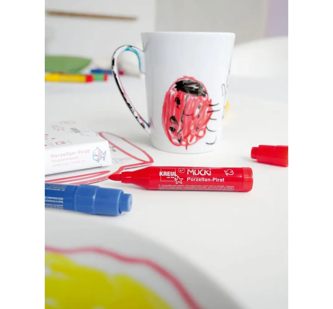Kreul Kinder Stifte>Mucki Porzellan-Pirat, Porzellanmalstift, 5er-Set