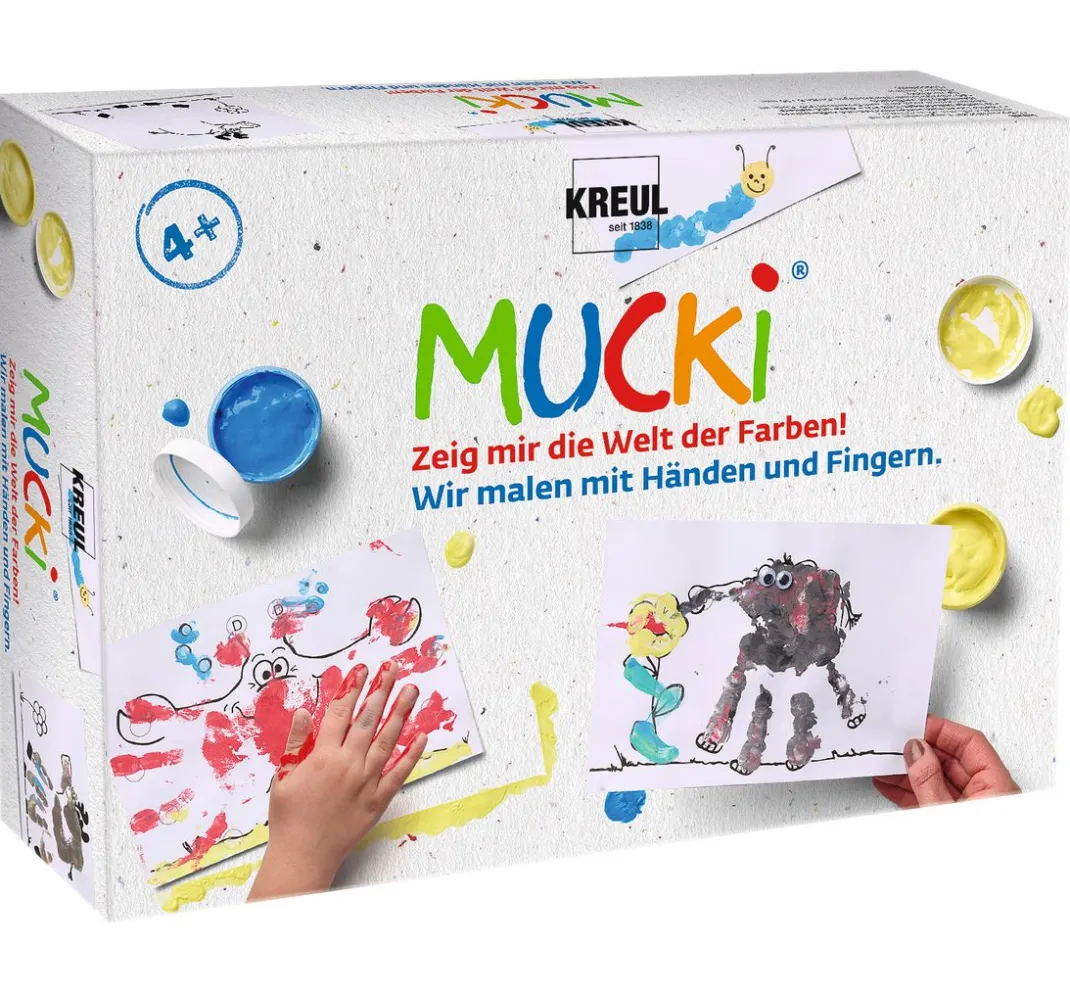 Kinder Kreul Kinder Fingerfarbe|Malsets>MUCKI Set "Wir malen mit Händen und Fingern"