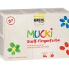 Kinder Kreul Kinder Fingerfarbe|Textilfarbe>MUCKI Stoff-Fingerfarbe, 6er-Set