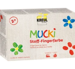 Kinder Kreul Kinder Fingerfarbe|Textilfarbe>MUCKI Stoff-Fingerfarbe, 6er-Set