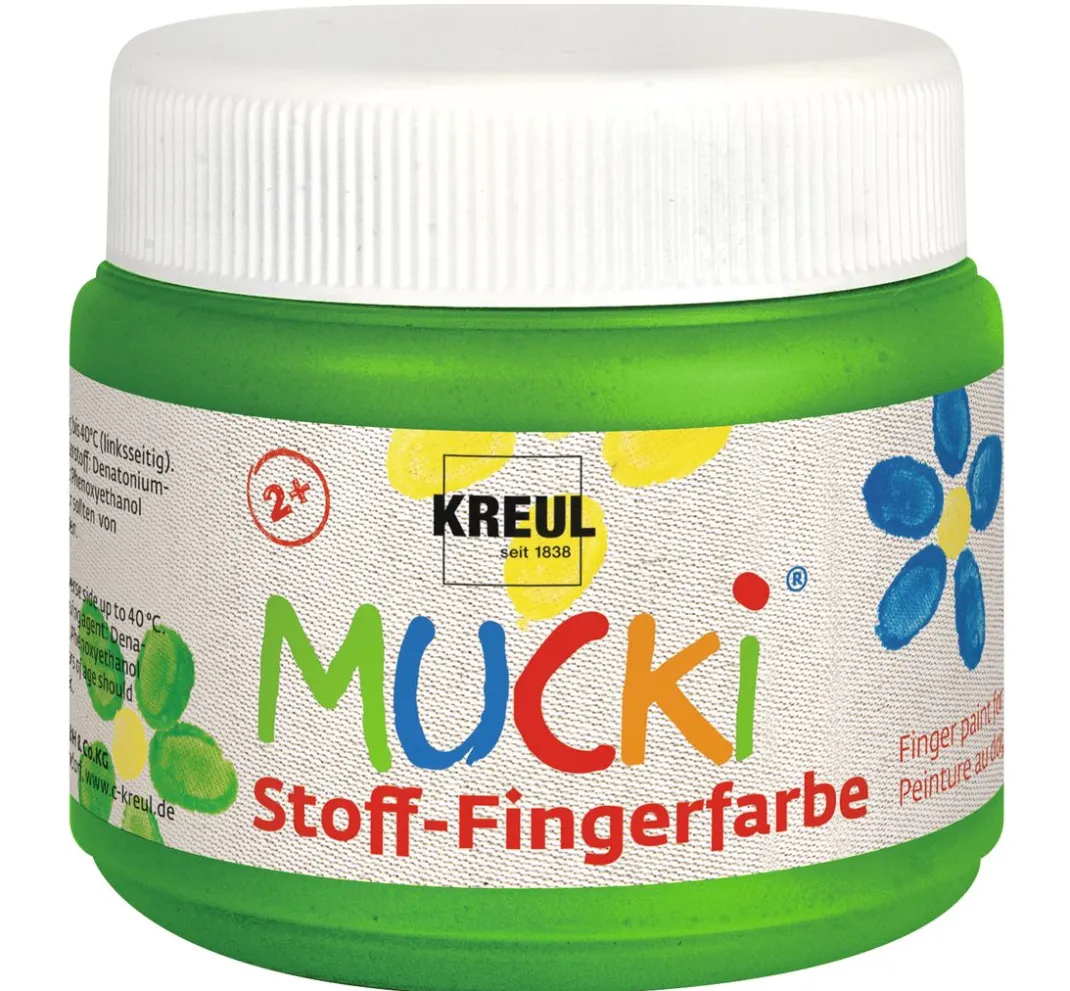 Kinder Kreul Kinder Fingerfarbe|Textilfarbe>MUCKI Stoff-Fingerfarbe, 6er-Set
