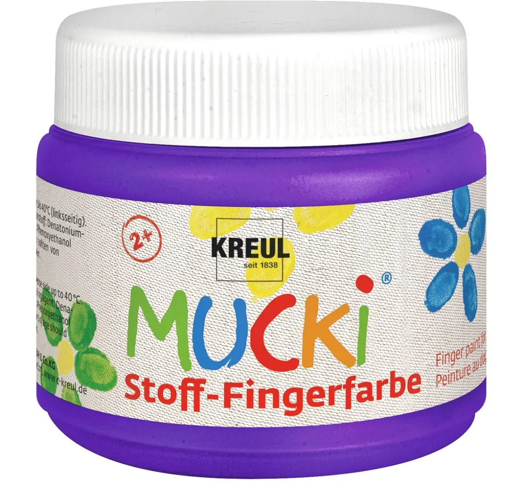 Kinder Kreul Kinder Fingerfarbe|Textilfarbe>MUCKI Stoff-Fingerfarbe, 6er-Set