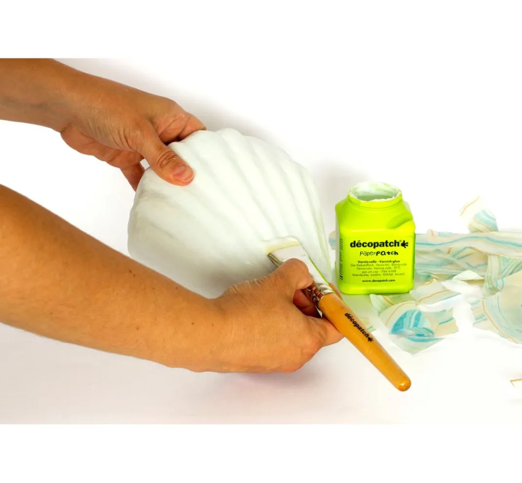 Kinder décopatch Holz|Decoupage>Muschelvase, Pappmaché, wasserdicht