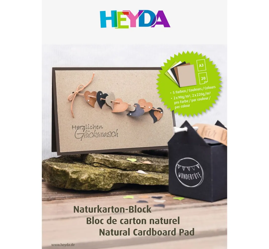Kinder Heyda Papier|Tonpapier & Fotokarton>Naturkarton Block