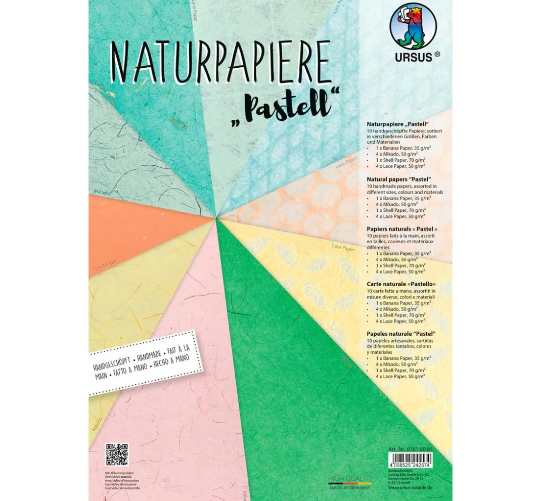 URSUS Spezialpapier & -Karton|Seidenpapier & Strohseide>Naturpapiere "Pastell"