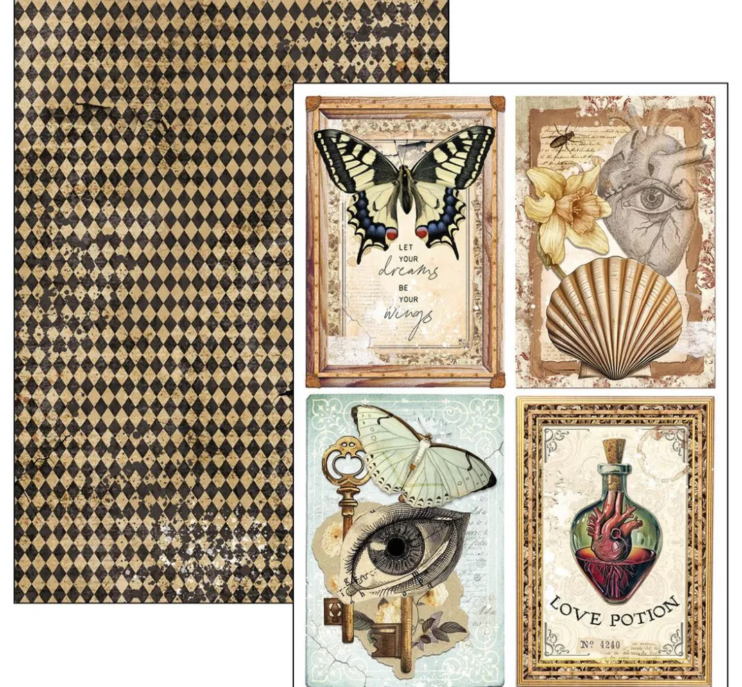 Ciao Bella Farb- & Motivblöcke|Scrapbooking>Papier-Set "Cabinet of Curiosities"