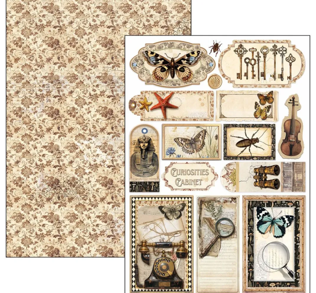 Ciao Bella Farb- & Motivblöcke|Scrapbooking>Papier-Set "Cabinet of Curiosities"