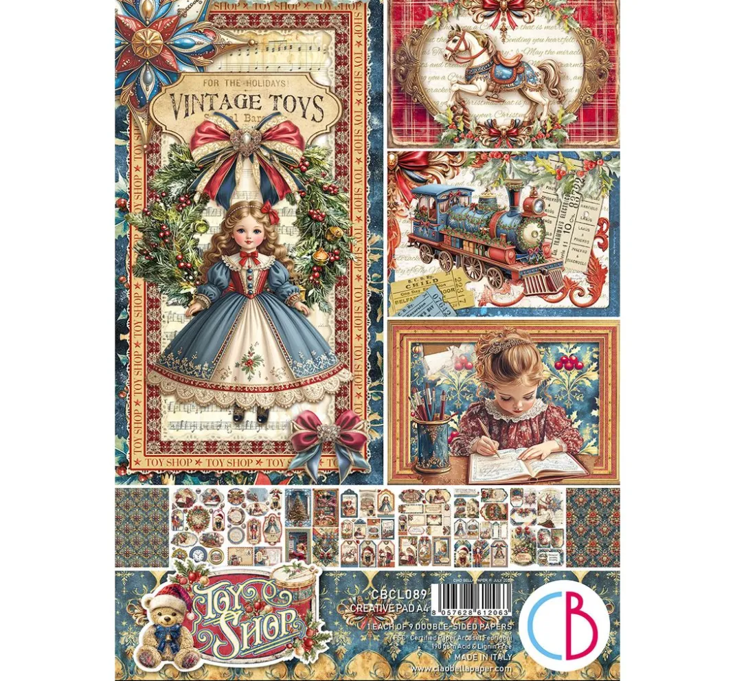Ciao Bella Farb- & Motivblöcke|Scrapbooking>Papier-Set "Toy Shop"