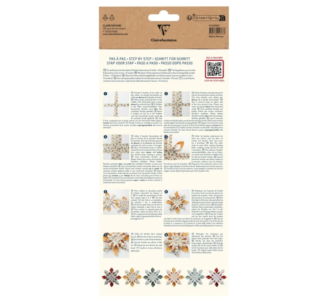 Clairefontaine Origami & Papier Falten|Papierstreifen>Papierstreifen-Mix für 6 Websterne