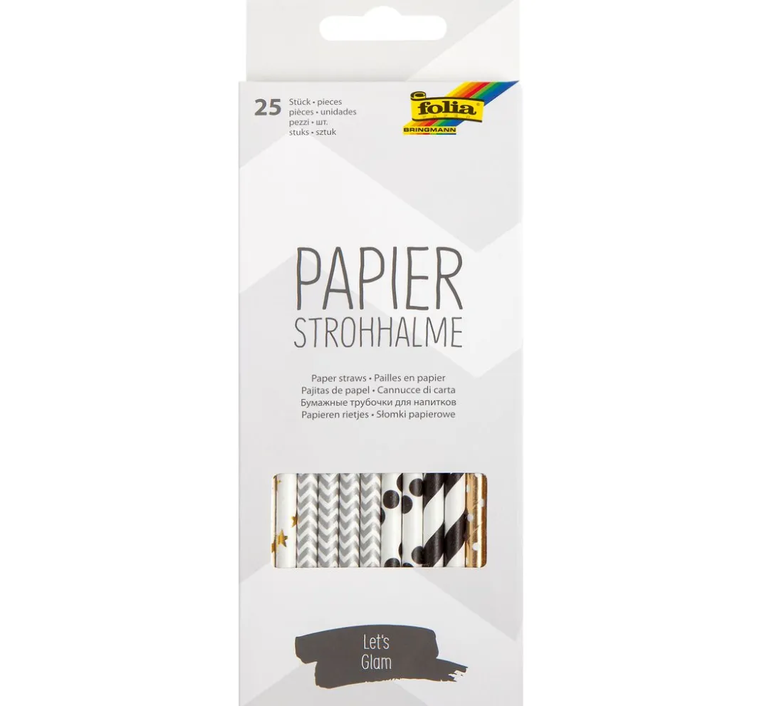 folia Backen>Papierstrohhalme, 25 Stück