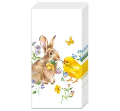 IHR Serviettentechnik>Papiertaschentücher "Hase & Küken"
