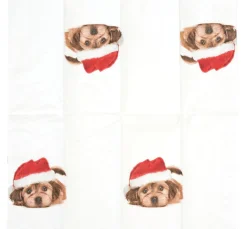 Paper+Design Serviettentechnik>Papiertaschentücher "Sweet Santa Dog"