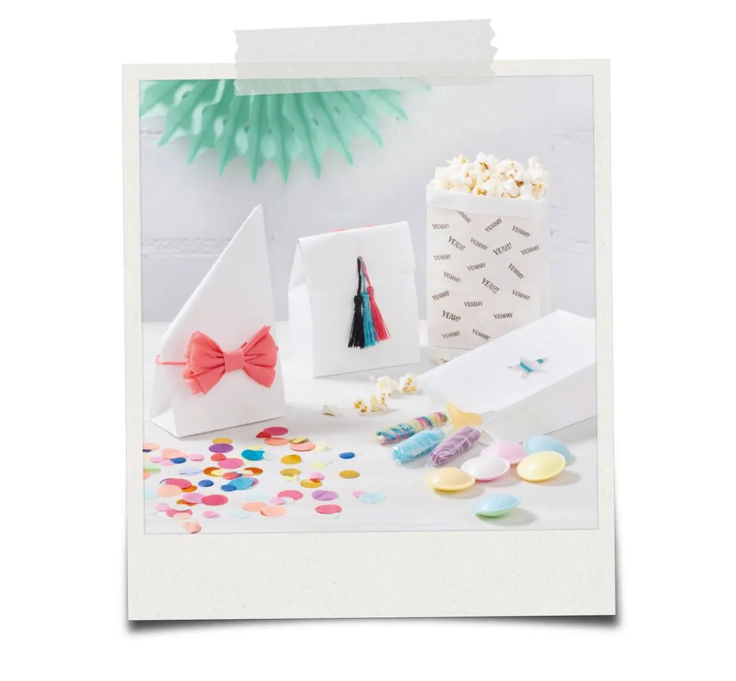 folia Backen|Tüten & Anhänger>Papiertüten, Blockboden, weiß
