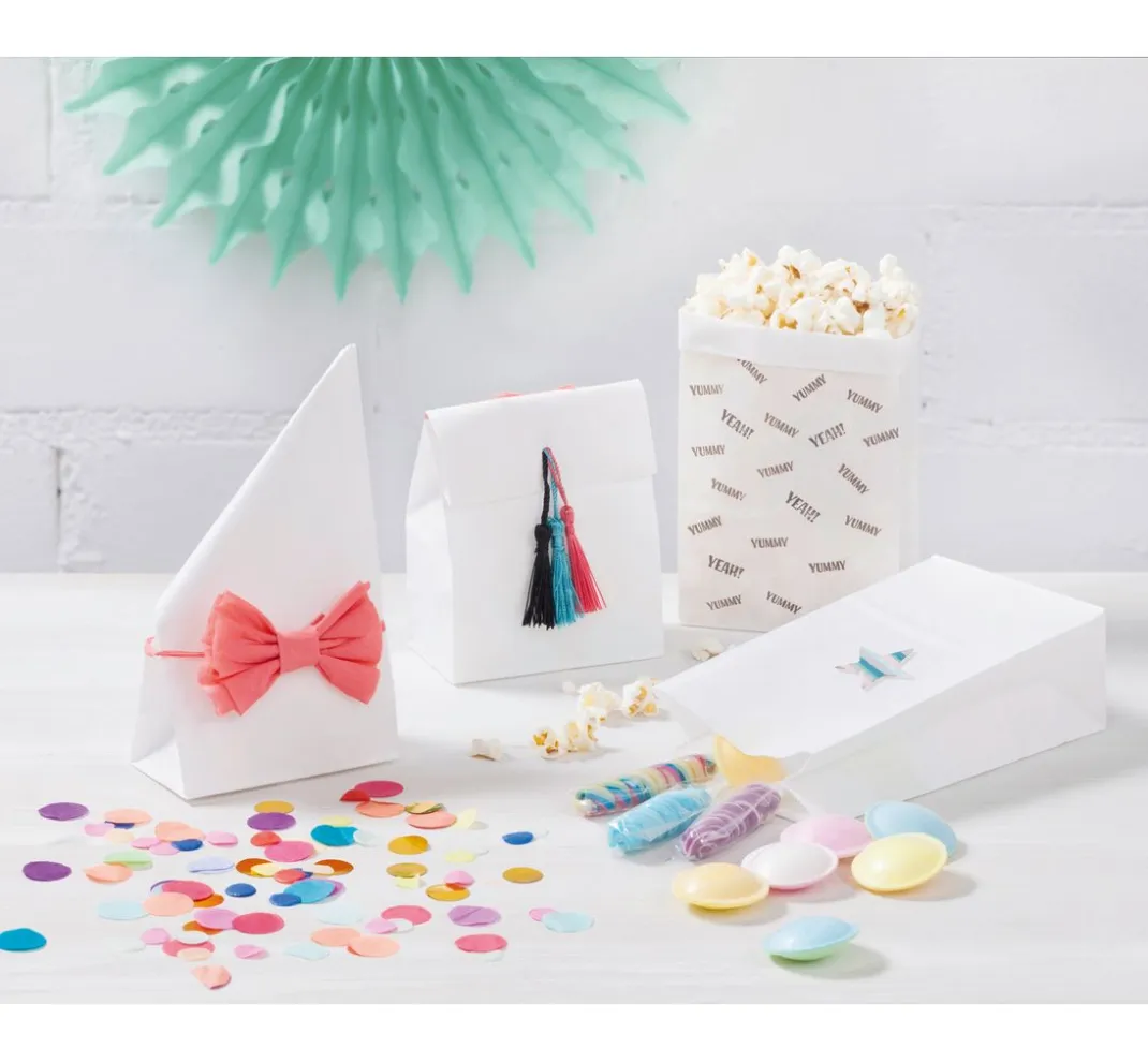 folia Backen|Tüten & Anhänger>Papiertüten, Blockboden, weiß