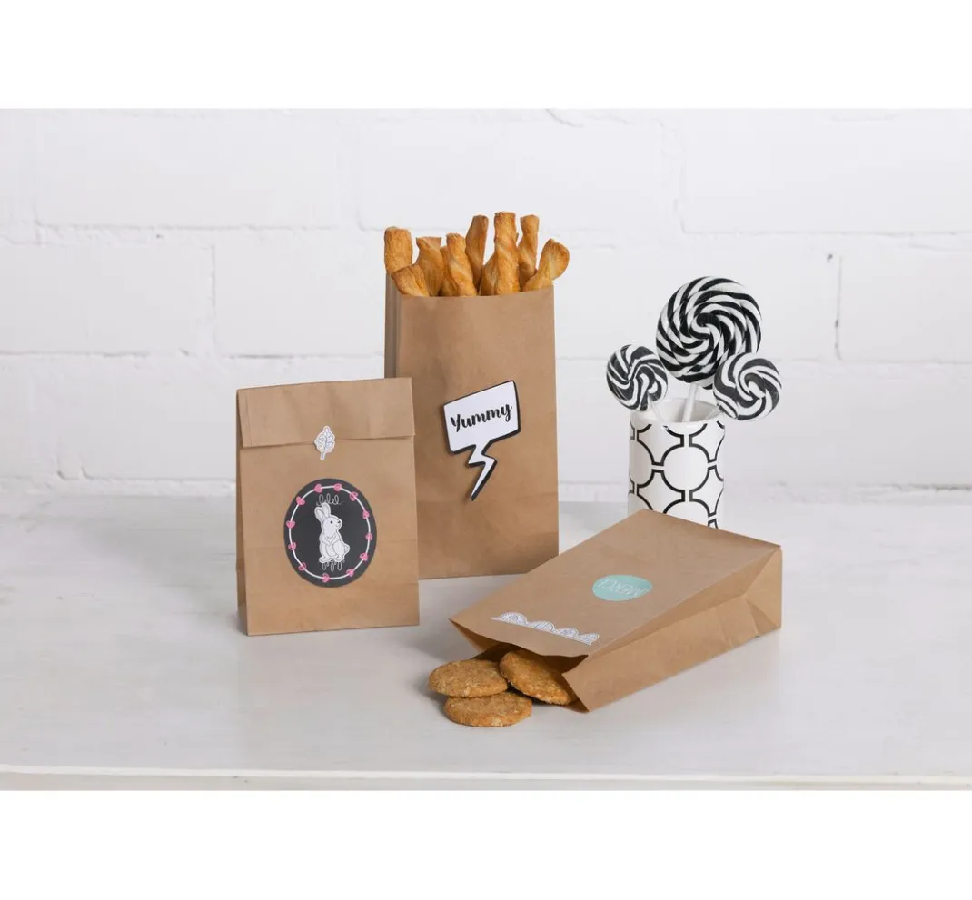 folia Backen|Tüten & Anhänger>Papiertüten mit Blockboden aus Kraftpapier, 15 Stück