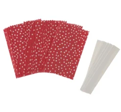 Rico Design Tüten & Anhänger|Papier-Bastelsets>Papiertüten Sterne-Set, klein, Punkte Rot