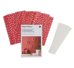 Rico Design Tüten & Anhänger|Papier-Bastelsets>Papiertüten Sterne-Set, klein, Punkte Rot