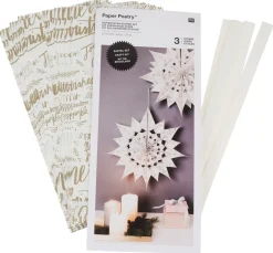 Rico Design Tüten & Anhänger|Papier-Bastelsets>Papiertüten Sterne-Set "Merry Christmas", groß, Weiß