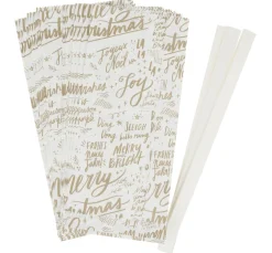 Rico Design Tüten & Anhänger|Papier-Bastelsets>Papiertüten Sterne-Set "Merry Christmas", groß, Weiß