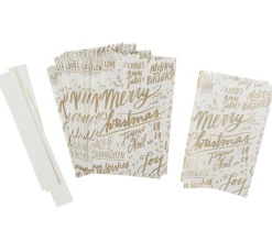 Rico Design Tüten & Anhänger|Papier-Bastelsets>Papiertüten Sterne-Set "Merry Christmas", klein, Weiß