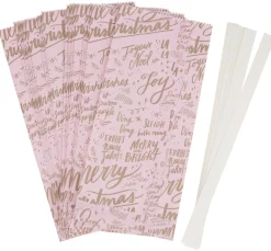 Rico Design Tüten & Anhänger|Papier-Bastelsets>Papiertüten Sterne-Set "Merry Christmas", groß, Rosa