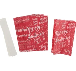Rico Design Tüten & Anhänger|Papier-Bastelsets>Papiertüten Sterne-Set "Merry Christmas", klein, Rot