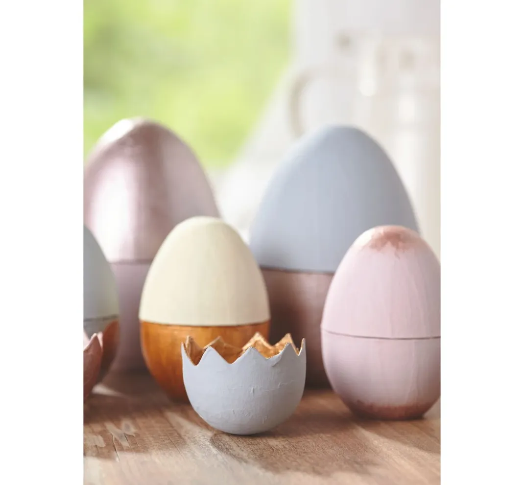 Kinder décopatch Holz|Holz, Mdf & Pappmaché>Pappmaché-Eier, teilbar, 5 Stück