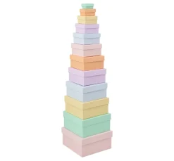 folia Schachteln & Boxen|Schachteln>Pappschachteln "Quadrat", Pastellfarben, 12er-Set