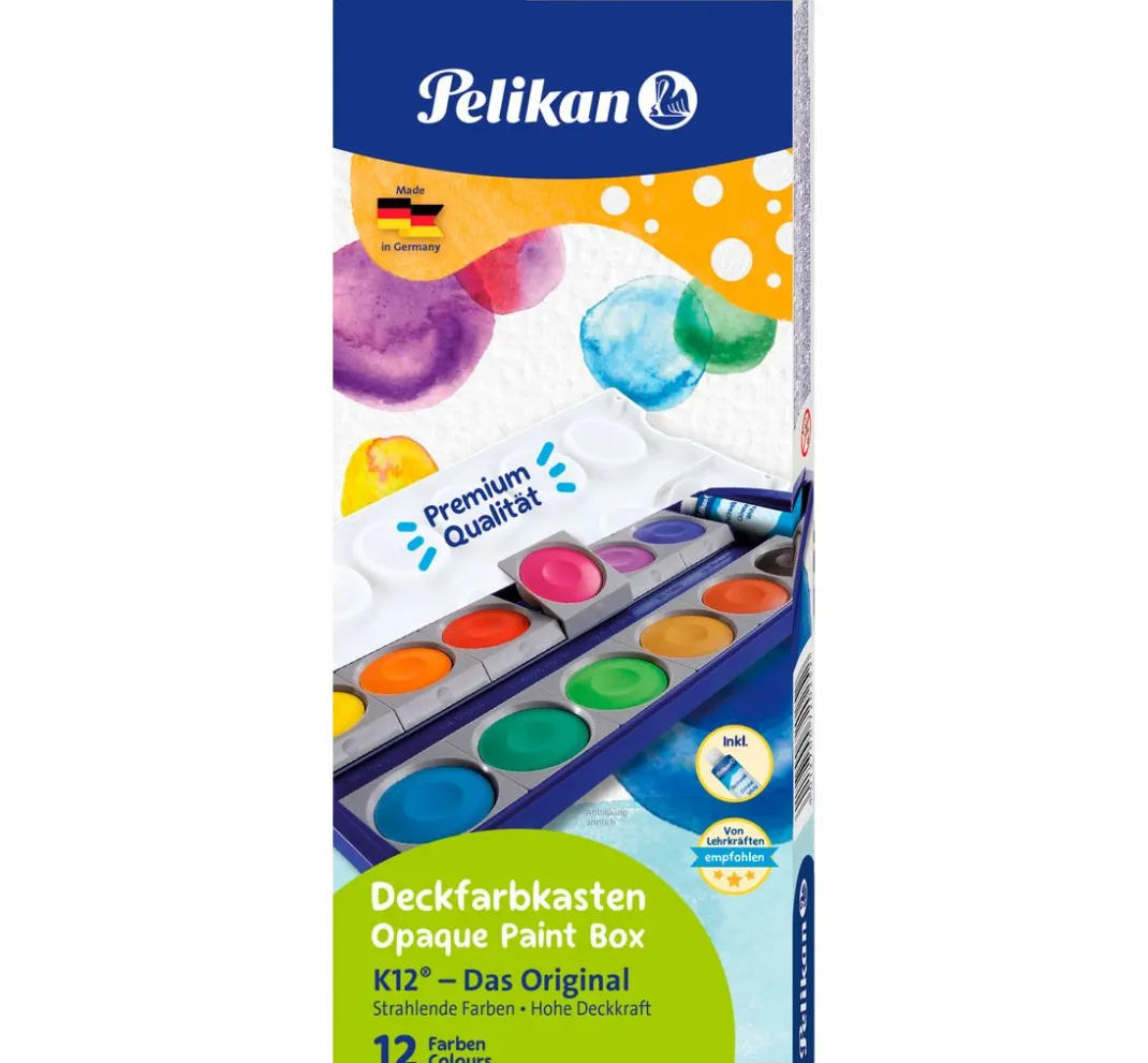 Kinder Pelikan Bastelfarbe|Schulmalfarbe>Deckfarbkasten "K12"