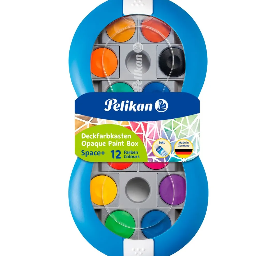 Kinder Pelikan Bastelfarbe|Schulmalfarbe>Deckfarbkasten "Space", 12 Farben