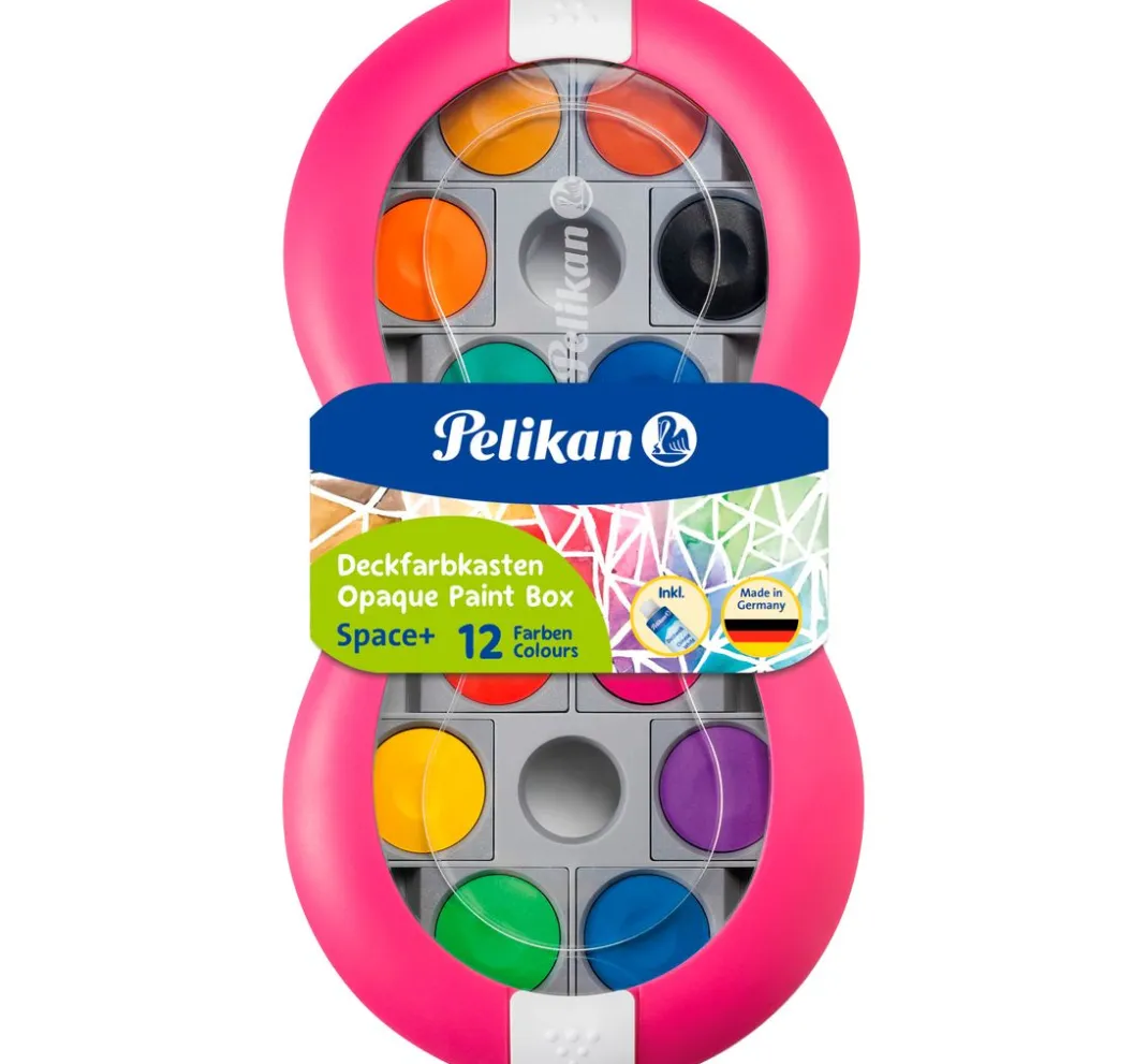 Kinder Pelikan Bastelfarbe|Schulmalfarbe>Deckfarbkasten "Space", 12 Farben