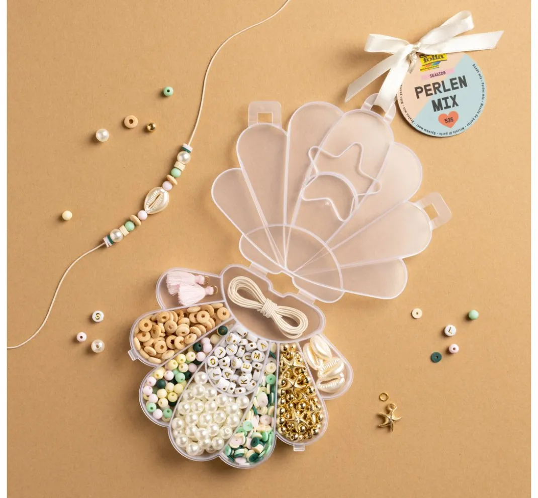 Kinder folia Kinderschmuck-Sets|Sets>Perlenmix "Seaside"