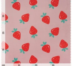 Kinder VBS Marktplatz Jerseystoff|Stoff Meterware>Polyester-Jersey Chilly Print "Erdbeeren"