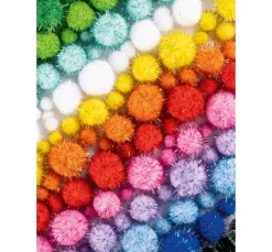 Kinder folia Pompons|Pompons Basteln>Pompons Mix Jumbo "Glitter"