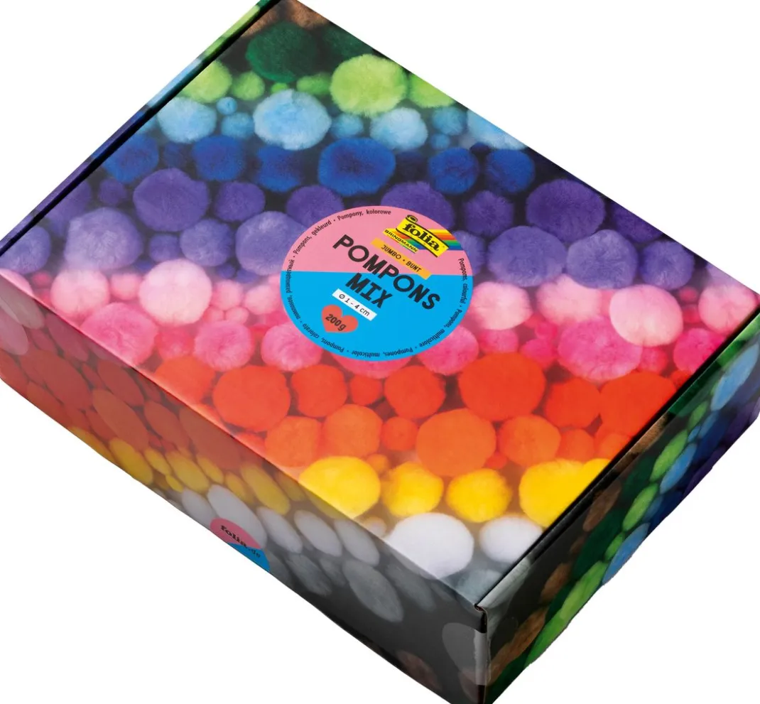 Kinder folia Pompons|Pompons Basteln>Pompons Mix Jumbo Pack "Bunt"