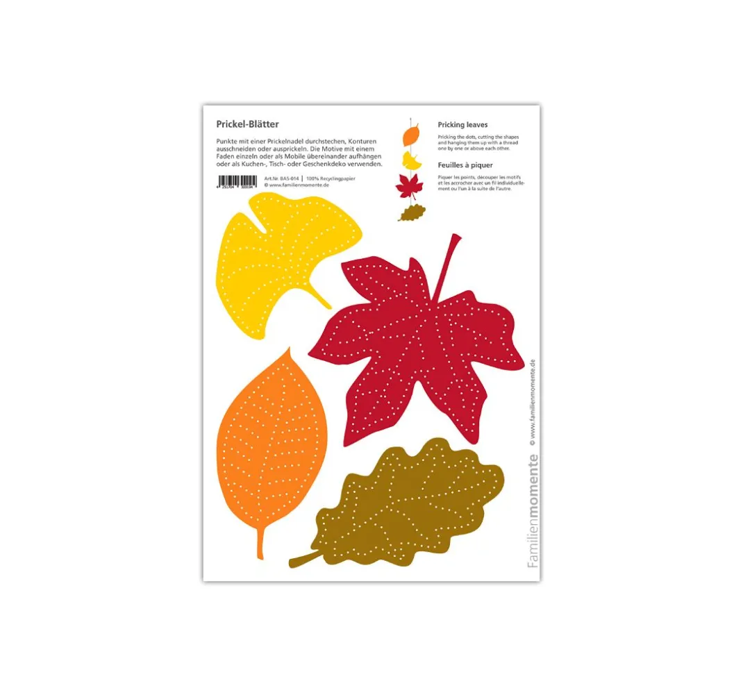Kinder Familienmomente Papier-Bastelsets|Papier>Prickelvorlagen-Set "Herbstzauber"